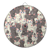 Weiße und graue Katzen Dartscheibe (vorne)