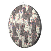 Weiße und graue Katzen Dartscheibe (Vorderseite rechts)