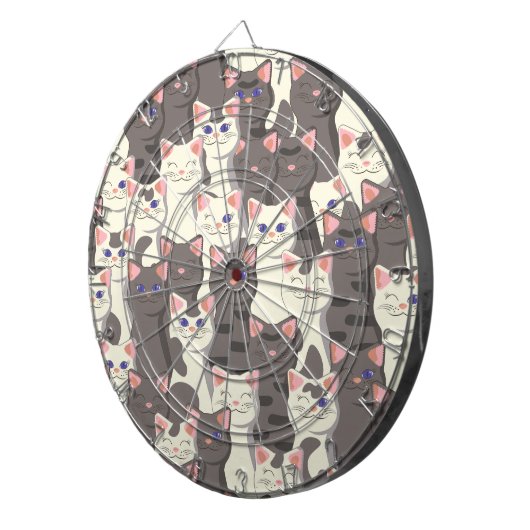 Weiße und graue Katzen Dartscheibe (Vorderseite rechts)
