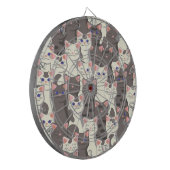 Weiße und graue Katzen Dartscheibe (Vorderseite Links)