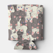 Weiße und graue Katzen Dosenkühler (Rückseite)