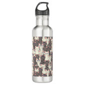 Weiße und graue Katzen Edelstahlflasche (Vorderseite)