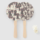 Weiße und graue Katzen Fächer (Vorne und Hinten)