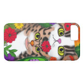 Weiße und graue Katzen | Farbige Blume Case-Mate iPhone Hülle (Rückseite (Horizontal))