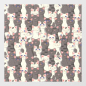 Weiße und graue Katzen Fensteraufkleber (Blatt)