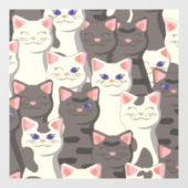 Weiße und graue Katzen Fensteraufkleber (Blatt)