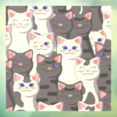 Weiße und graue Katzen Fensteraufkleber (Blatt 3)