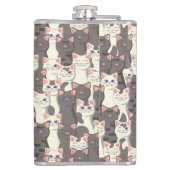 Weiße und graue Katzen Flachmann (Rückseite)