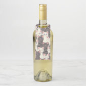 Weiße und graue Katzen Flaschenanhänger (Auf Flasche)