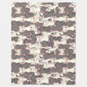 Weiße und graue Katzen Fleecedecke (Vorderseite)