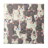 Weiße und graue Katzen Fliese (Vorderseite)