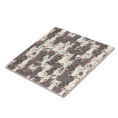 Weiße und graue Katzen Fliese (Seite)