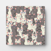 Weiße und graue Katzen Fotoplatte (Vorderseite)