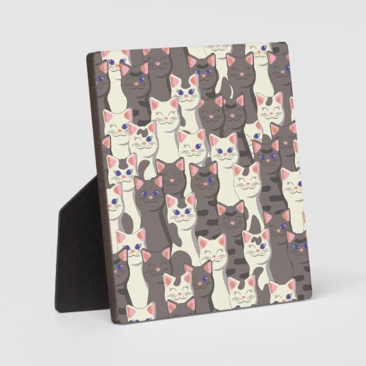 Weiße und graue Katzen Fotoplatte (Vorderseite)