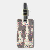 Weiße und graue Katzen Gepäckanhänger (Vorderseite vertikal)