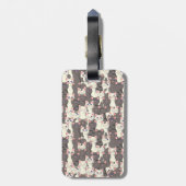 Weiße und graue Katzen Gepäckanhänger (Rückseite vertikal)