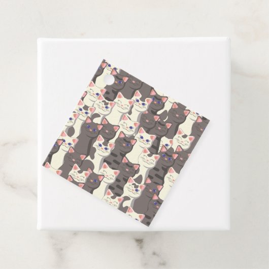 Weiße und graue Katzen Geschenkanhänger (Beispiel)