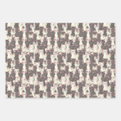 Weiße und graue Katzen Geschenkpapier Set (Vorderseite 3)