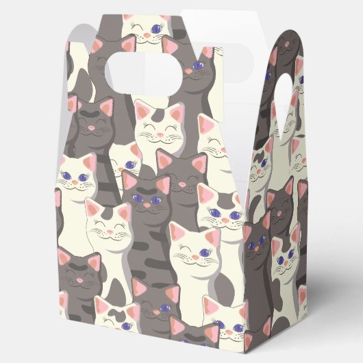 Weiße und graue Katzen Geschenkschachtel (Geöffnet)