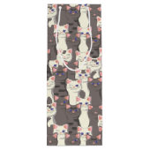 Weiße und graue Katzen Geschenktüte Für Weinflaschen (Rückseite)