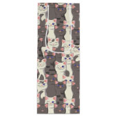 Weiße und graue Katzen Geschenktüte Für Weinflaschen (Vorderseite)