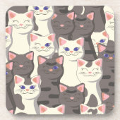 Weiße und graue Katzen Getränkeuntersetzer (Vorderseite)