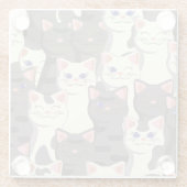 Weiße und graue Katzen Glasuntersetzer (Rückseite)