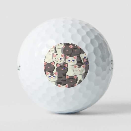Weiße und graue Katzen Golfball (Vorderseite)