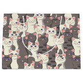 Weiße und graue Katzen Große Geschenktüte (Vorderseite)