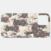 Weiße und graue Katzen iPhone Hülle (Hinten horizontal)