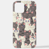 Weiße und graue Katzen iPhone Hülle (Rückseite)