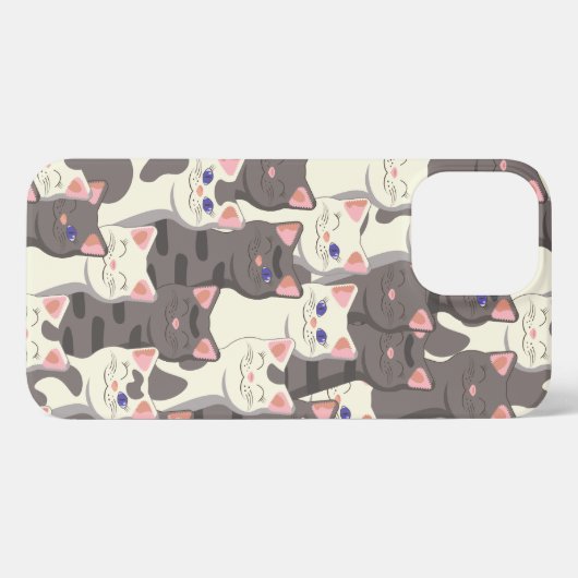 Weiße und graue Katzen iPhone Hülle (Rückseite (Horizontal))