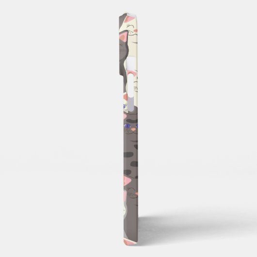 Weiße und graue Katzen iPhone Hülle (Linke Seite)