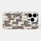 Weiße und graue Katzen iPhone Hülle (Rückseite (Horizontal))