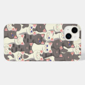 Weiße und graue Katzen iPhone Hülle (Rückseite (Horizontal))