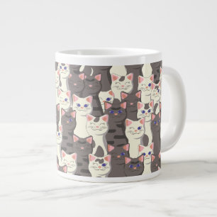 Weiße und graue Katzen Jumbo-Tasse