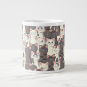 Weiße und graue Katzen Jumbo-Tasse (Vorderseite)