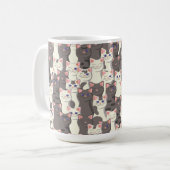 Weiße und graue Katzen Kaffeetasse (Vorderseite Links)