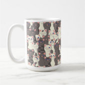 Weiße und graue Katzen Kaffeetasse (Links)