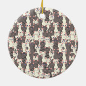 Weiße und graue Katzen Keramik Ornament (Hinten)