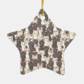 Weiße und graue Katzen Keramik Ornament (Hinten)