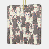 Weiße und graue Katzen Keramikornament (Links)