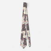 Weiße und graue Katzen Krawatte (Vorderseite)