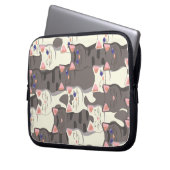 Weiße und graue Katzen Laptopschutzhülle (Vorderseite Links)
