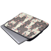 Weiße und graue Katzen Laptopschutzhülle (Vorne Knopf)