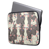 Weiße und graue Katzen Laptopschutzhülle (Vorderseite Links)