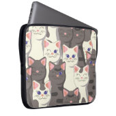 Weiße und graue Katzen Laptopschutzhülle (Vorne Rechts)