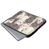 Weiße und graue Katzen Laptopschutzhülle (Vorne Knopf)