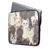 Weiße und graue Katzen Laptopschutzhülle (Vorderseite Links)