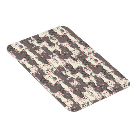 Weiße und graue Katzen Magnet (Rechte Seite)